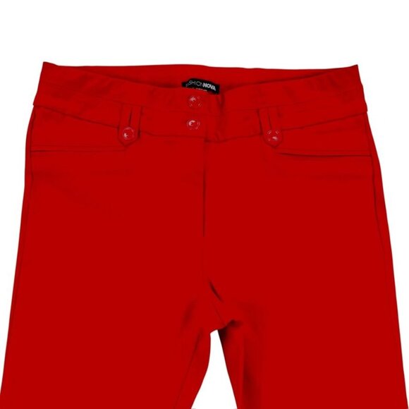 Womens Red Slim-Fit Pants Size L - Picture 7 of 8